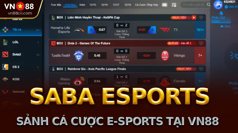 SABA ESPORTS Độc Quyền tại VN88